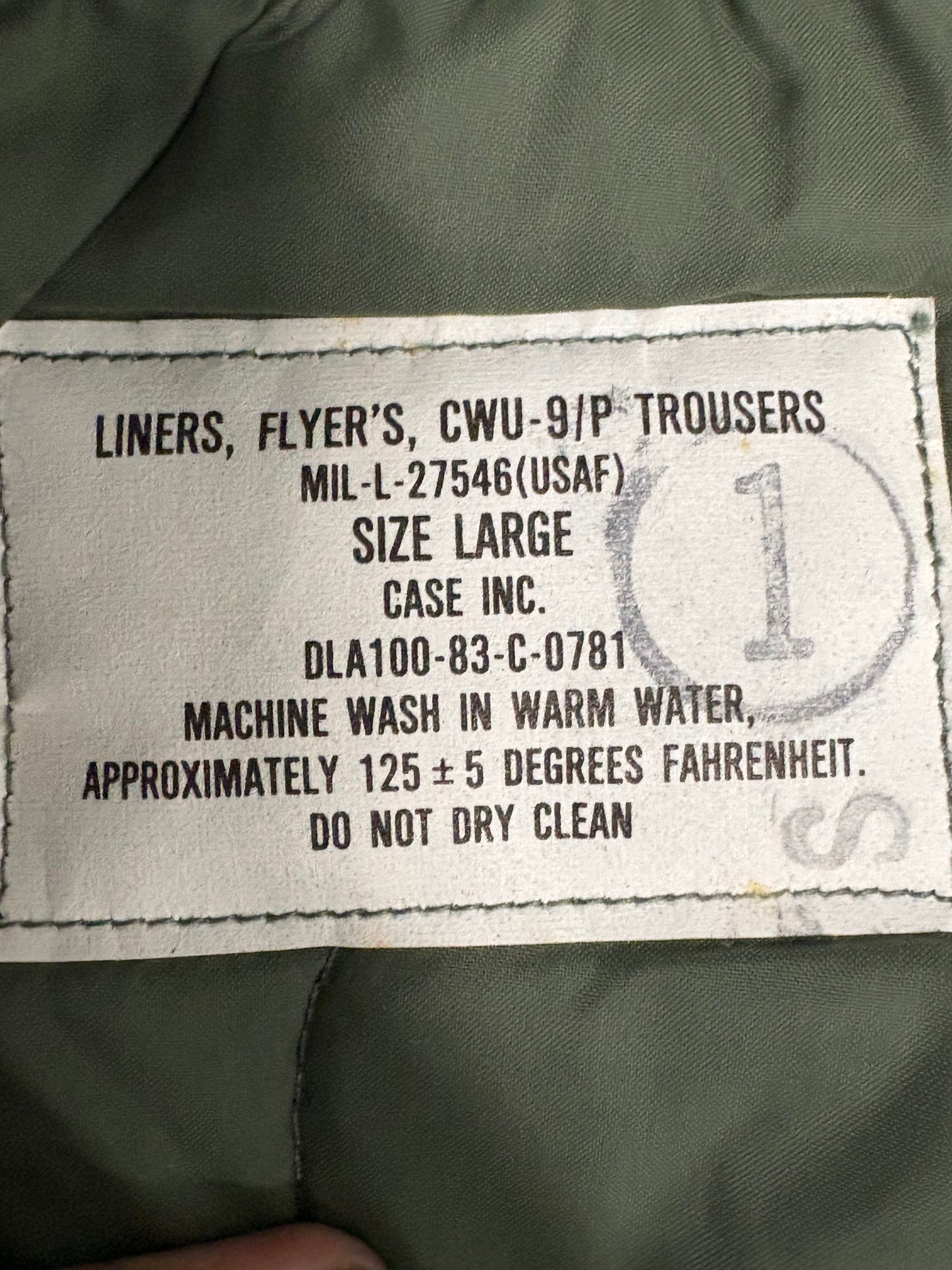 CWU 9P flyer's Trouser Liner