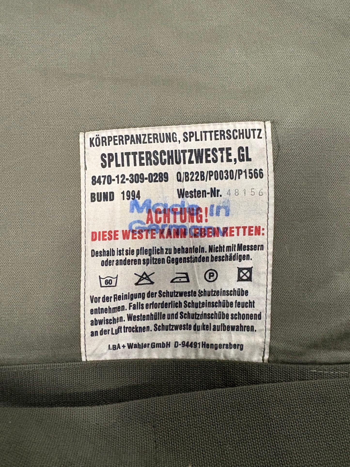 Bundeswehr Flak Armor (Flecktarn)