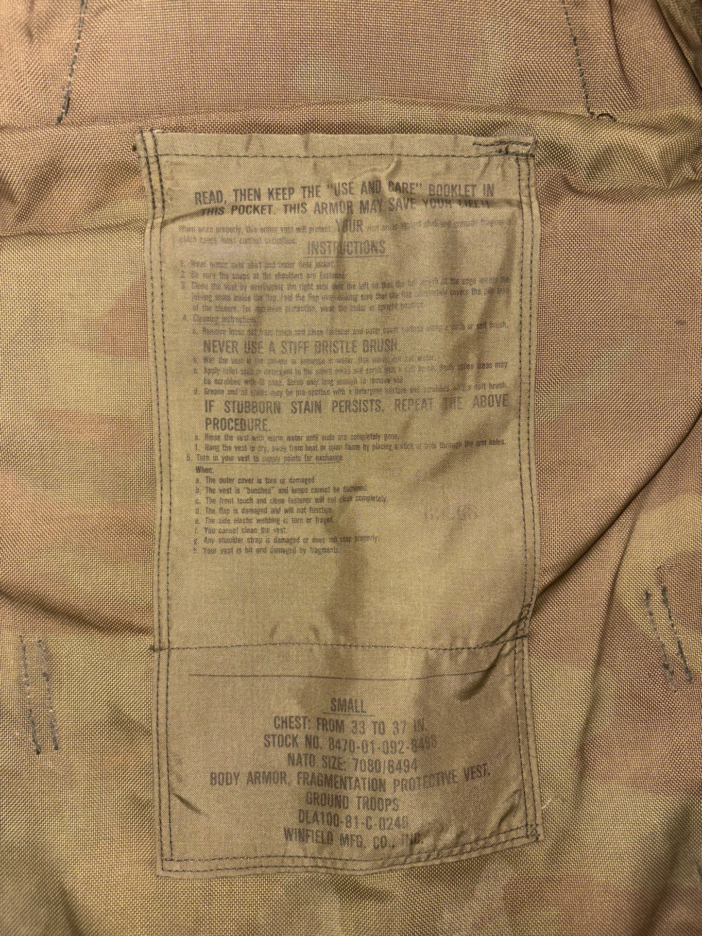 Genuine Pasgt Flak Vest